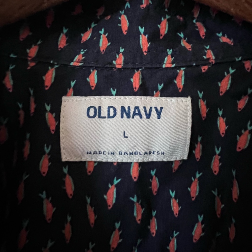 Button Up Fish Pattern Shirt - Picture 5 of 7